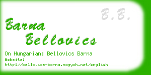 barna bellovics business card